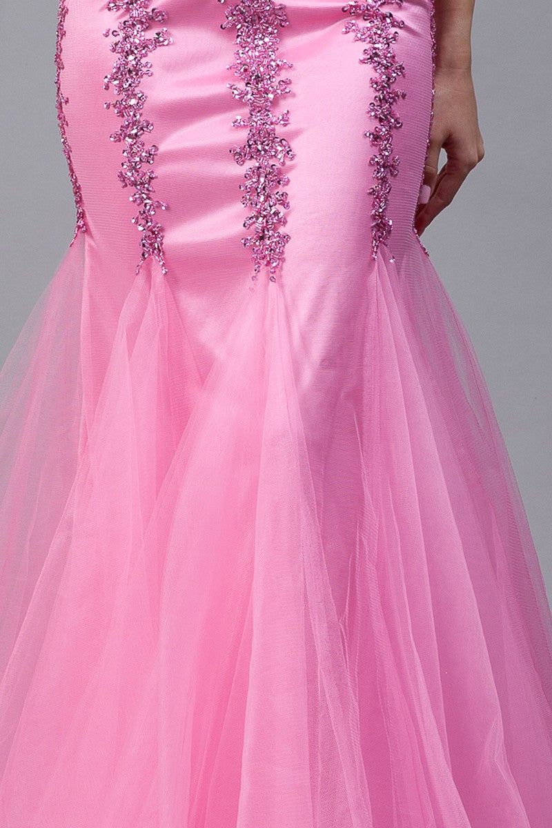 Sleeveless Mermaid Bejeweled Dress