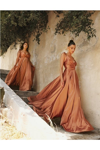 Flowy Satin A-Line Bridesmaid Dress