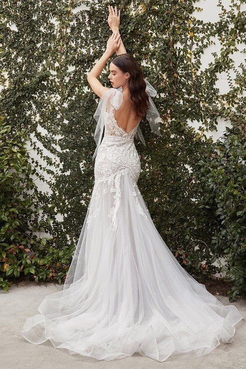 Sleeveless Corset Lace Applique Wedding Dress