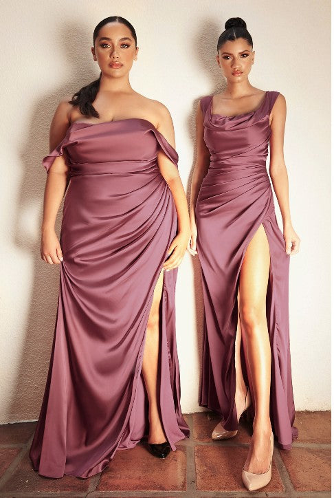 Satin Off the Shoulder Bridesmaid Dress