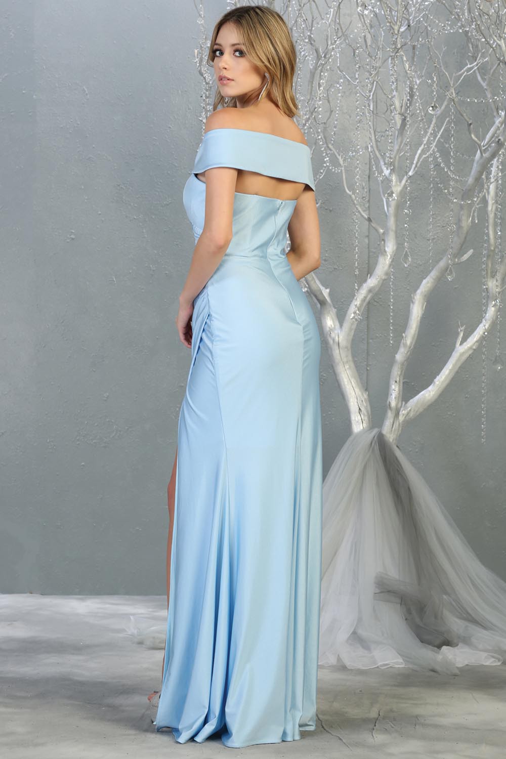 Satin Off the Shoulder Bridesmaid Dress