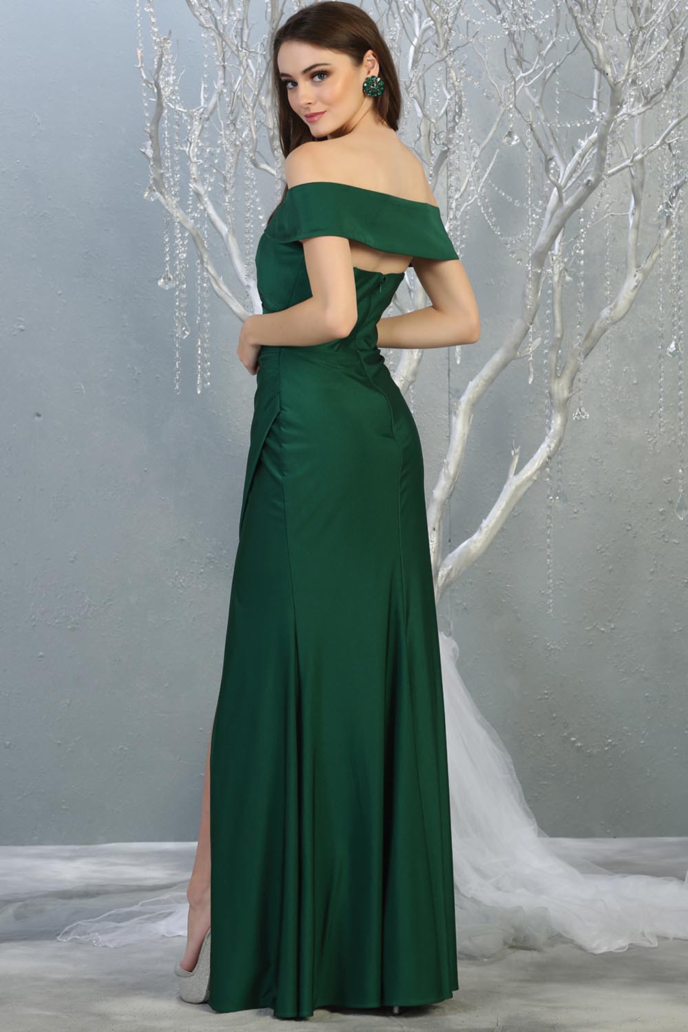 Satin Off the Shoulder Bridesmaid Dress