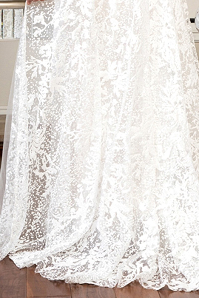 Plus Size Illusion Mermaid Wedding Dress w/Detachable Overskirt.