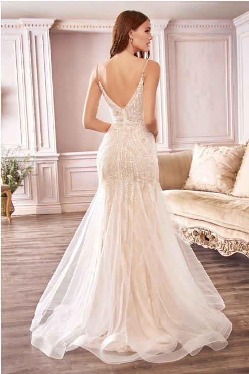 Strapless Beaded Illusion Wedding Dress