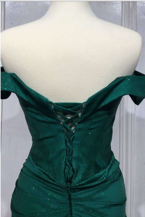 Glitter Off the Shoulder Fitted Dress