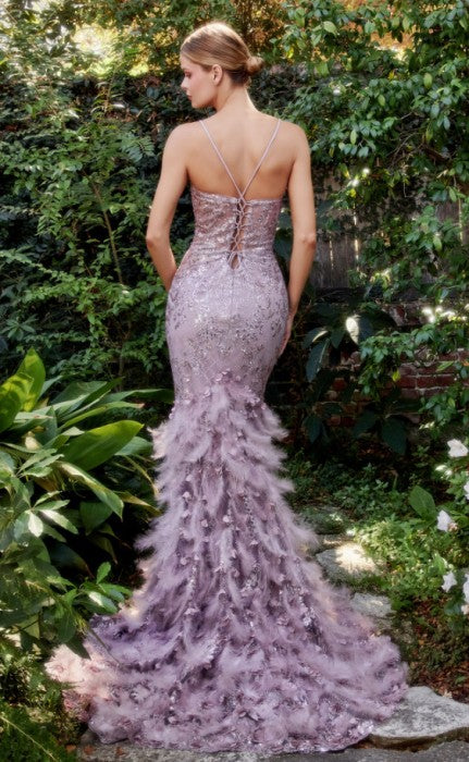 Sleeveless Feather Mermaid Dress