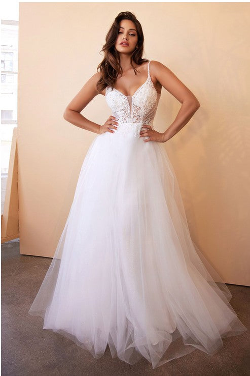 Sleeveless Layered Tulle Wedding Dress