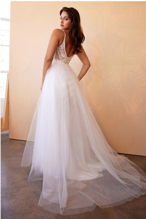 Sleeveless Layered Tulle Wedding Dress