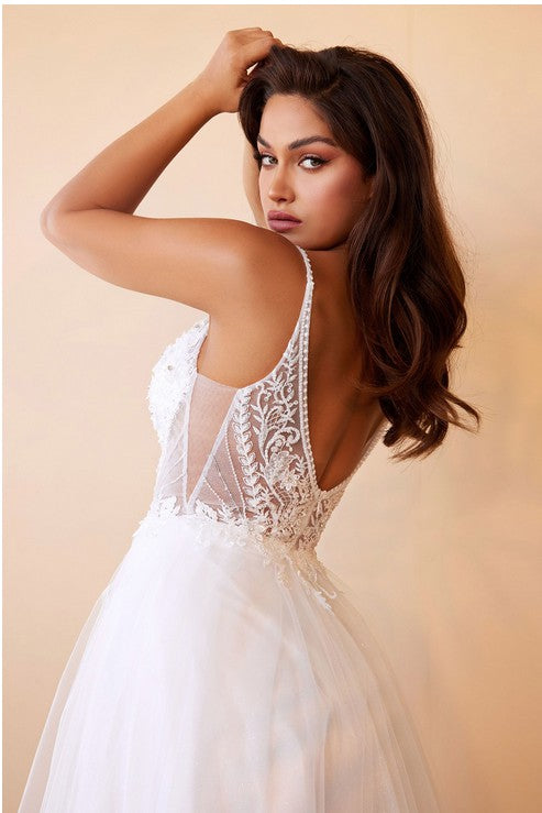 Sleeveless Layered Tulle Wedding Dress
