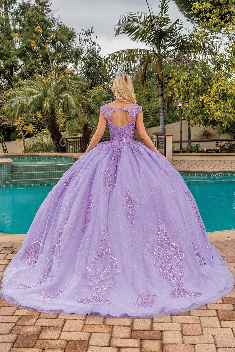 Shoulder Straps Embellished Quinceanera Dress