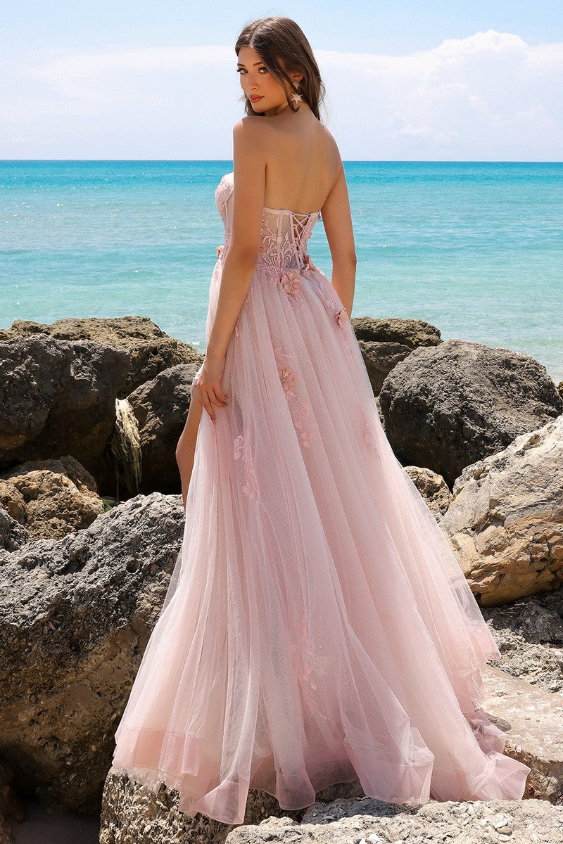 3d Floral Applique Sleeveless Dress
