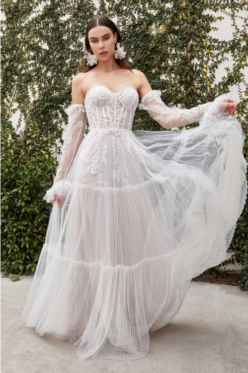 Off the Shoulder Strapless Wedding Dress