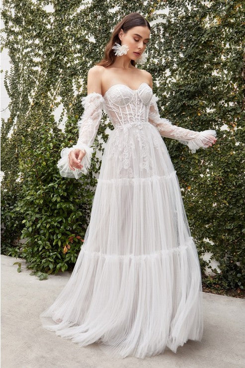 Off the Shoulder Strapless Wedding Dress