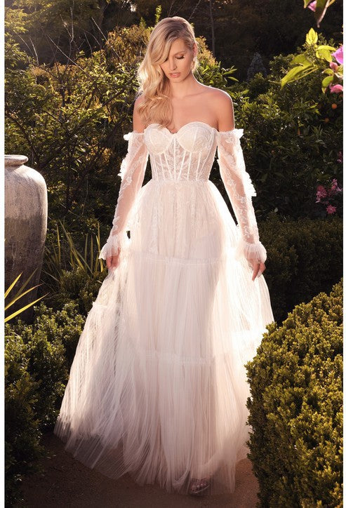 Off the Shoulder Strapless Wedding Dress