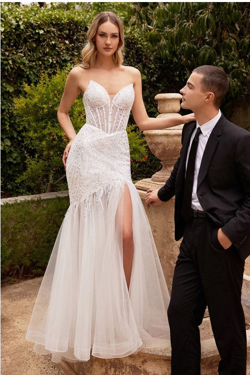 Strapless Beaded Mermaid Wedding Dress