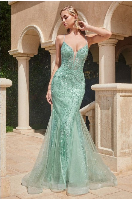 Sleeveless Embellished Mermaid Dress