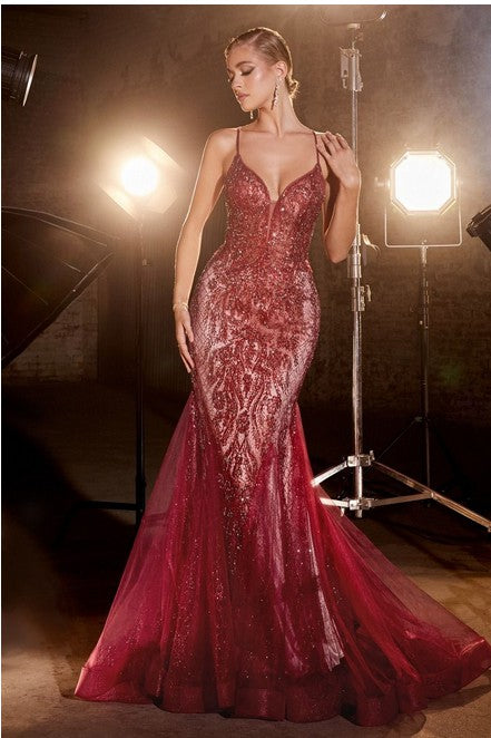 Sleeveless Embellished Mermaid Dress