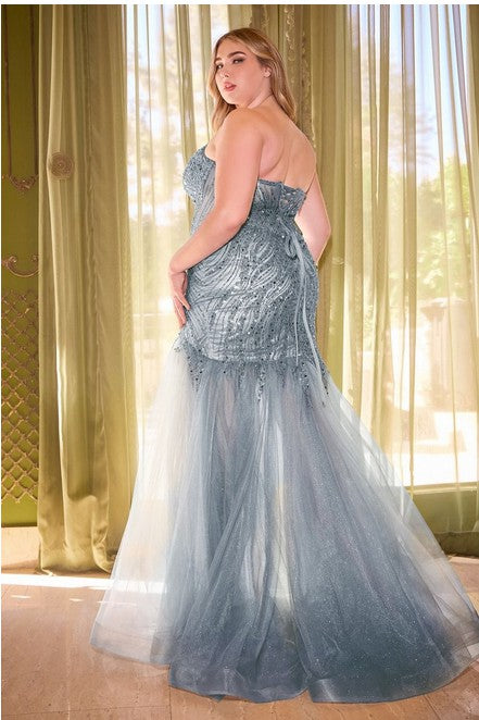 Prom Plus Strapless Sequin Mermaid Dress