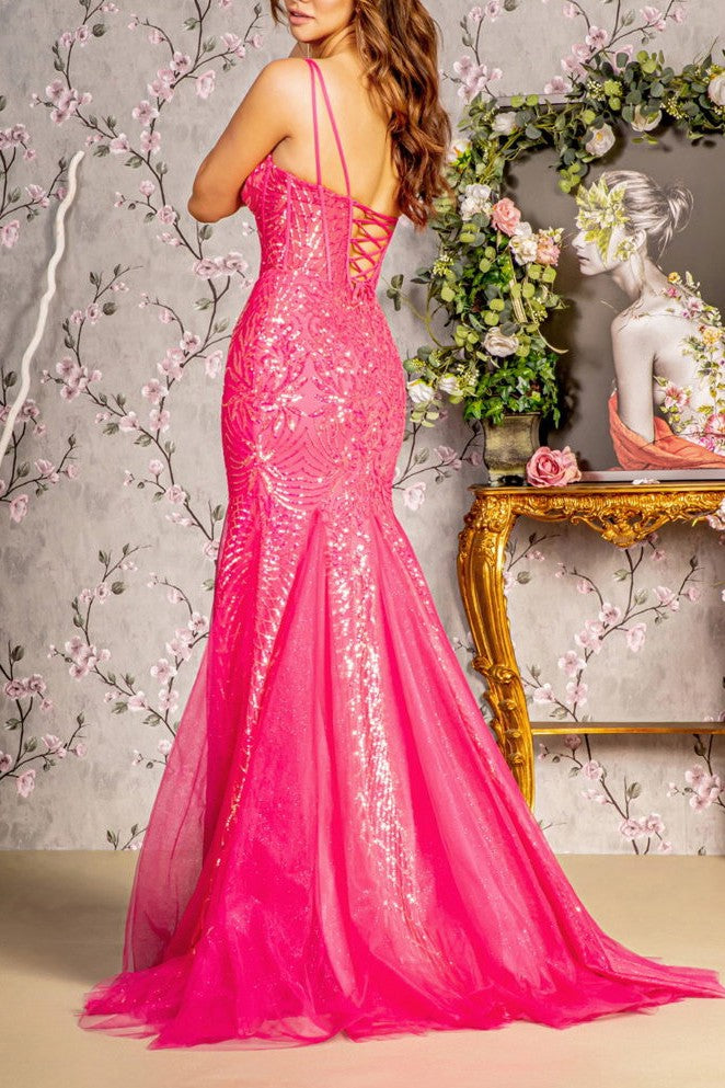 Pink Sleeveless Sequin Dress